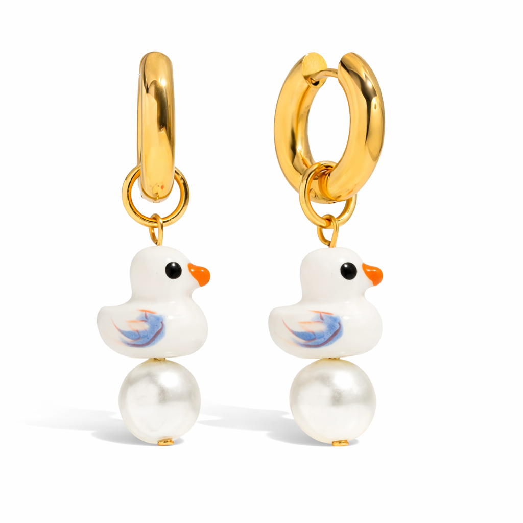 Pearl Duck Earrings