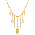 Golden Raindrop Crystal Necklace