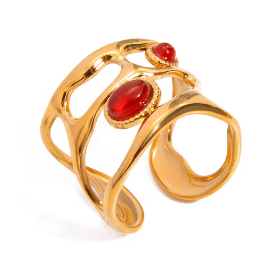 Ruby Wave Ring